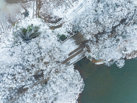 武汉东湖磨山风景区冬季雪景