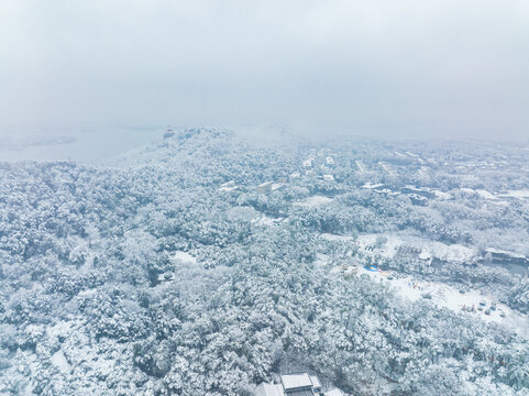 武汉东湖磨山风景区冬季雪景