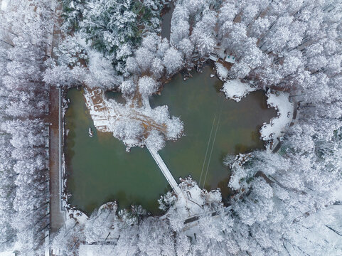 武汉东湖磨山风景区冬季雪景