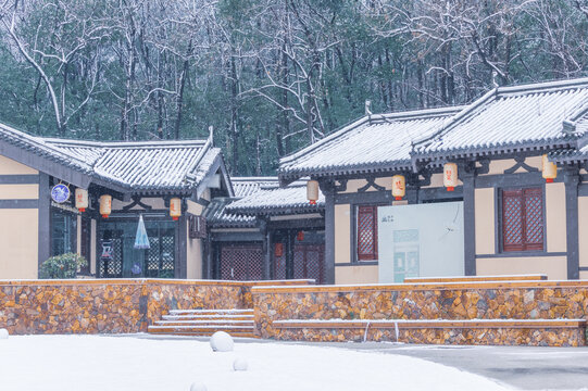 武汉东湖磨山风景区冬季雪景