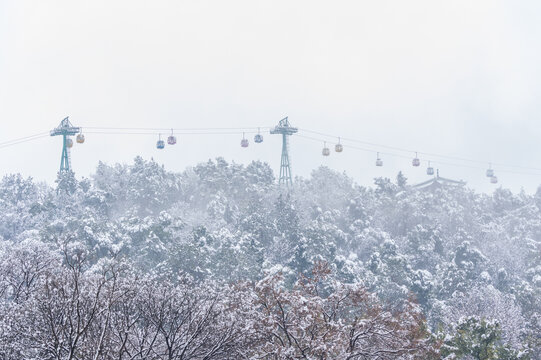 武汉东湖磨山风景区冬季雪景