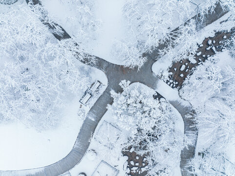 武汉东湖磨山风景区冬季雪景