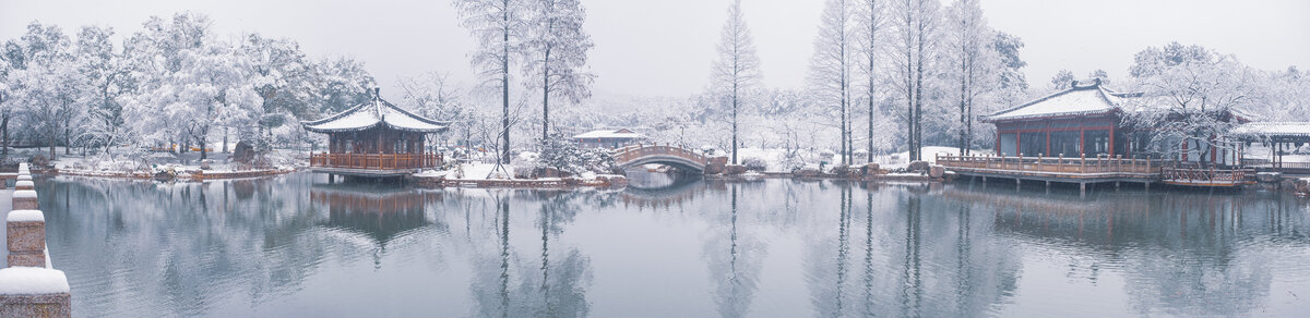 武汉东湖磨山风景区冬季雪景