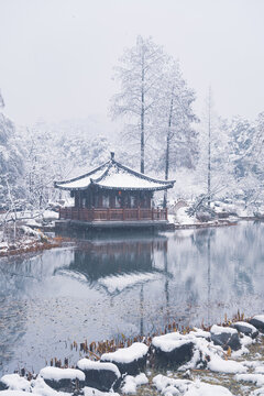 武汉东湖磨山风景区冬季雪景