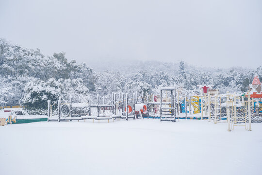 武汉东湖磨山风景区冬季雪景