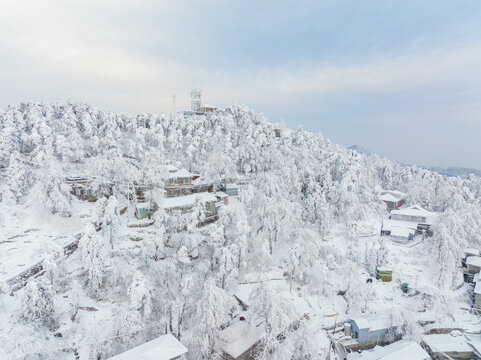 江西庐山风景区雪景风光