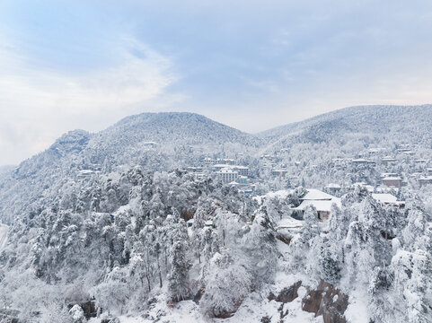 江西庐山风景区雪景风光