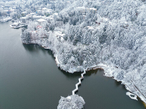 江西庐山风景区雪景风光