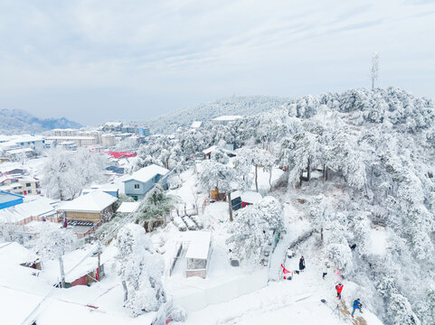 江西庐山风景区雪景风光