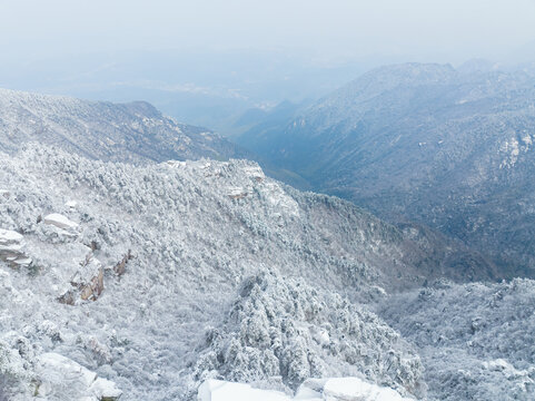 江西庐山风景区雪景风光