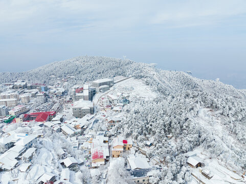 江西庐山风景区雪景风光