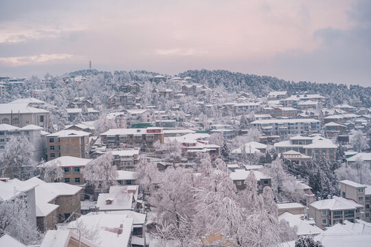 江西庐山风景区雪景风光