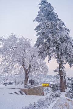 江西庐山风景区雪景风光