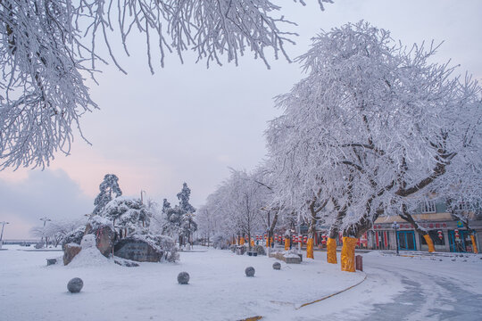 江西庐山风景区雪景风光