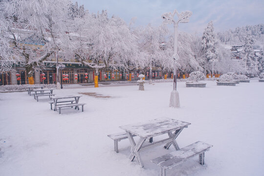 江西庐山风景区雪景风光