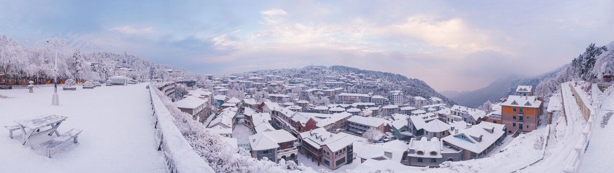 江西庐山风景区雪景风光