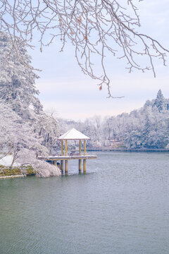 江西庐山风景区雪景风光