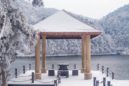 江西庐山风景区雪景风光