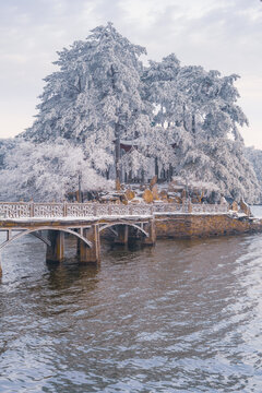 江西庐山风景区雪景风光