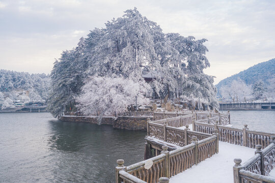 江西庐山风景区雪景风光