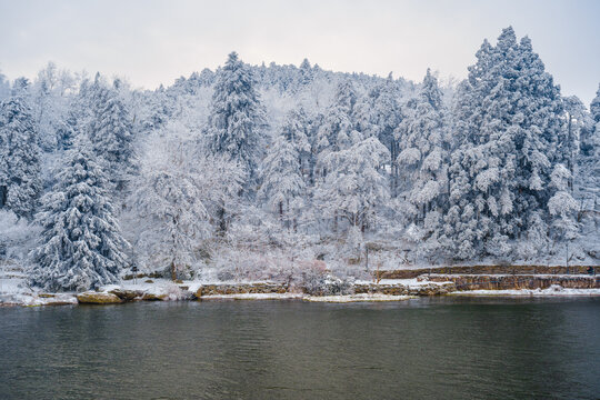 江西庐山风景区雪景风光