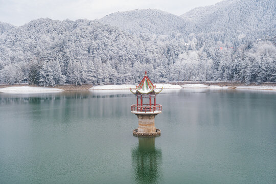 江西庐山风景区雪景风光