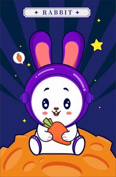 可愛兔年兔子插畫