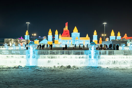 哈尔滨冰雪大世界夜景