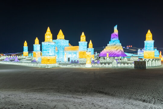 哈尔滨冰雪大世界夜景