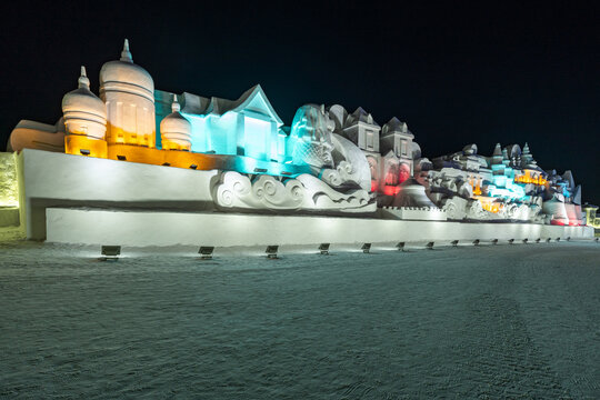 哈尔滨冰雪大世界夜景