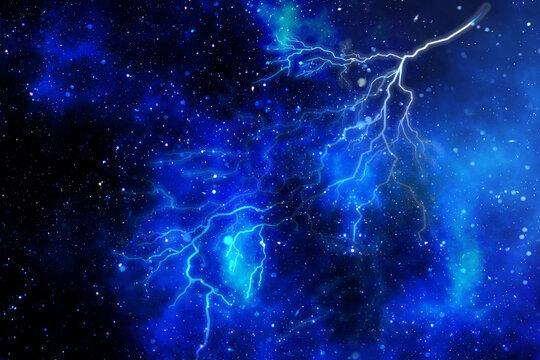 閃電的星空