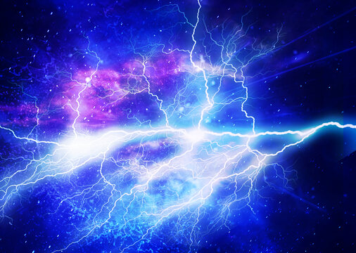 閃電的星空