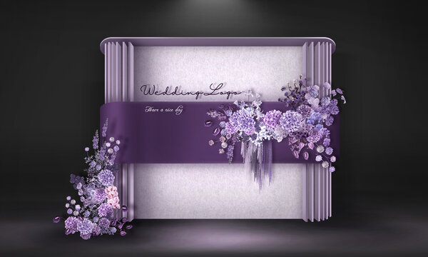 暗紫色高端婚礼秀场效果图