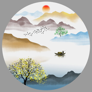 水墨山水畫