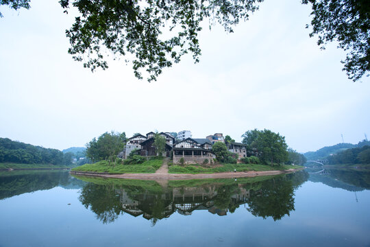 重庆江津塘河古镇全景