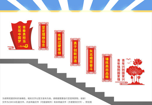 青年樓梯文化墻