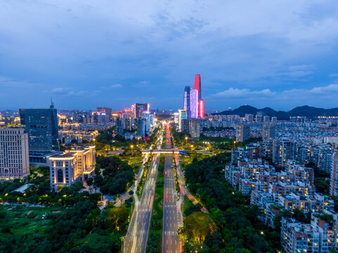 广东东莞城市风光夜景