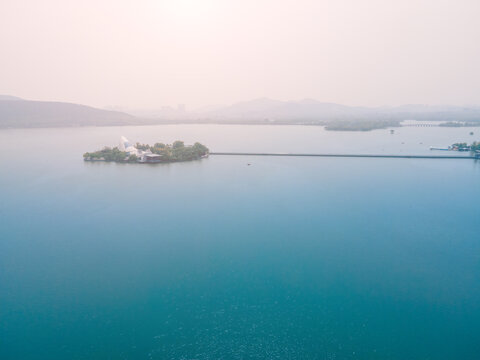 航拍徐州云龙湖自然风景