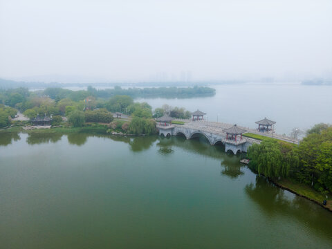 航拍徐州云龙湖风景区