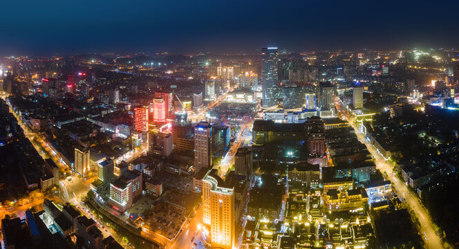 航拍徐州城市夜景大画幅