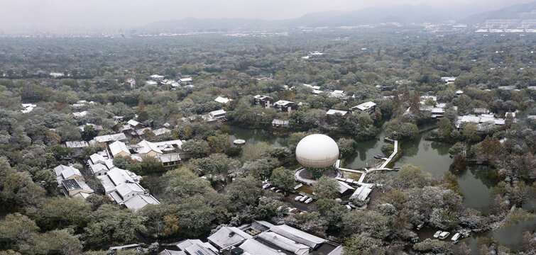 浙江杭州西溪湿地公园学姐航拍