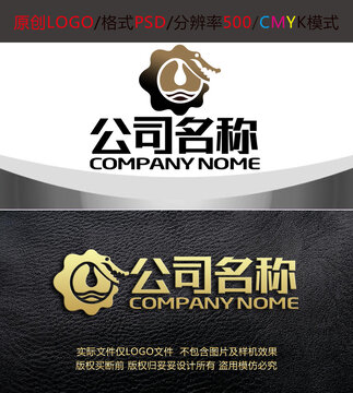 鳄鱼酒业瓶盖酒吧logo设计