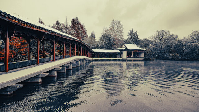 浴鹄湾初雪