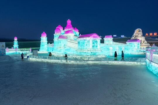 哈尔滨冰雪大世界夜景
