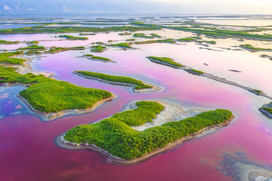 山西运城冬季盐湖美景