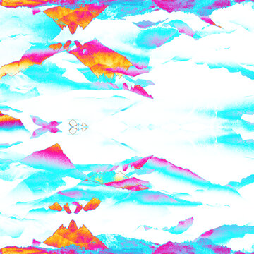 北歐質(zhì)感彩色山水