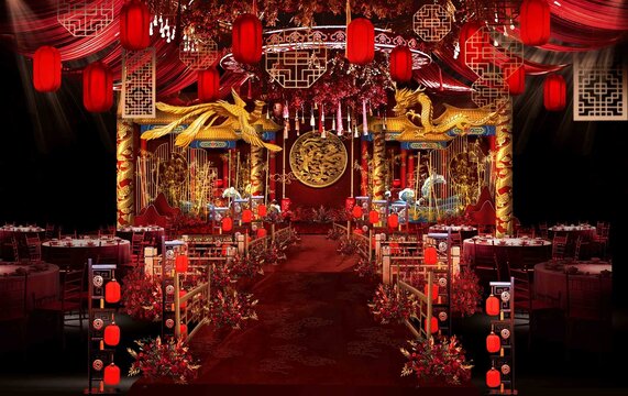 中式龍鳳婚禮效果圖