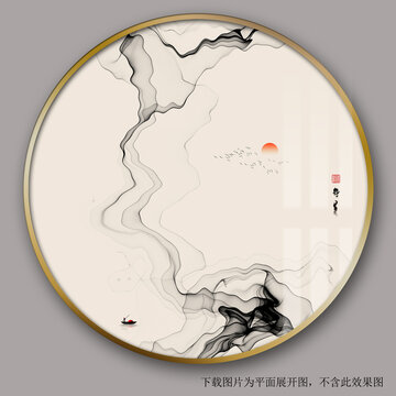 黑白水墨裝飾畫