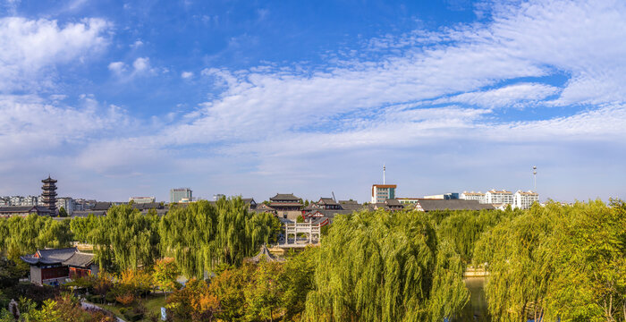 青州宋城南阳河风景区秋天风景