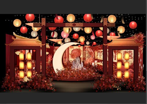 中式婚禮迎賓區(qū)